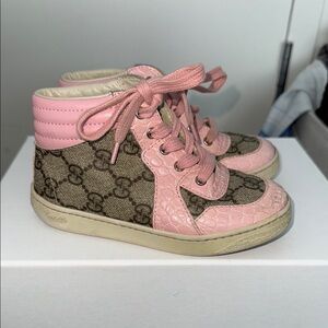 Gucci Kids Pink and Brown Sneakers